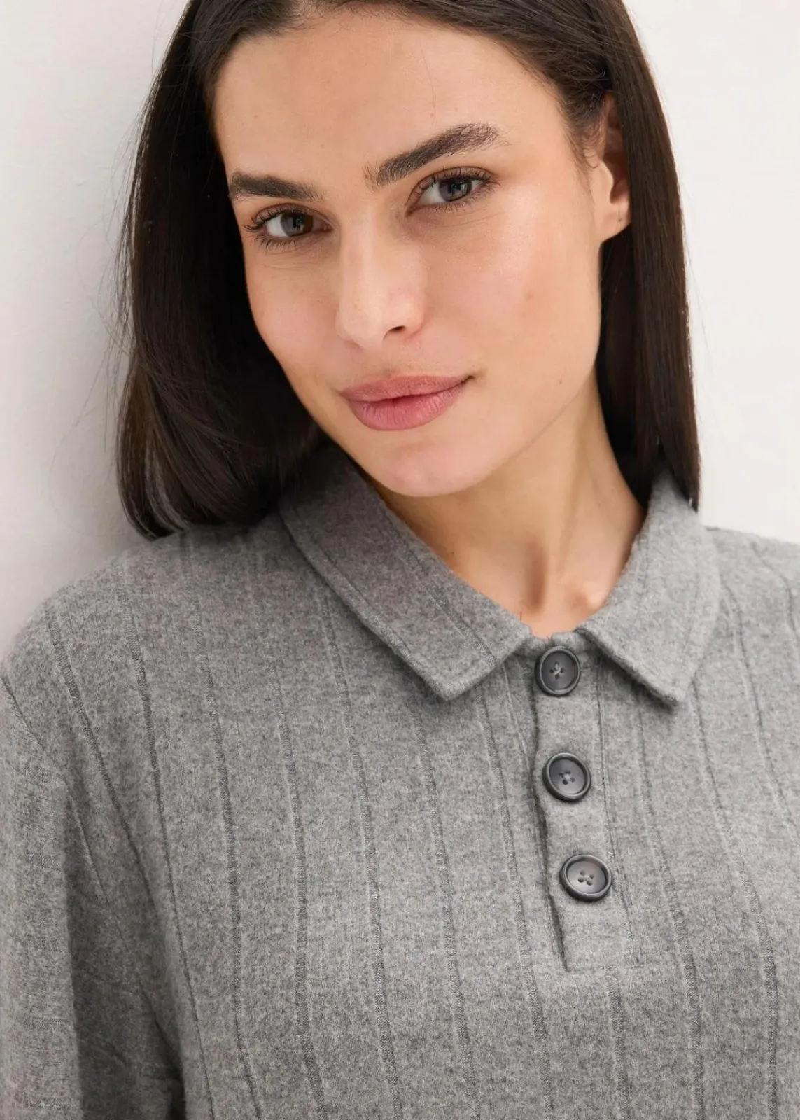 bonprix Nachtwäsche|Homewear^Weit geschnittener Loungewear Hausanzug aus weicher Rippe grau meliert