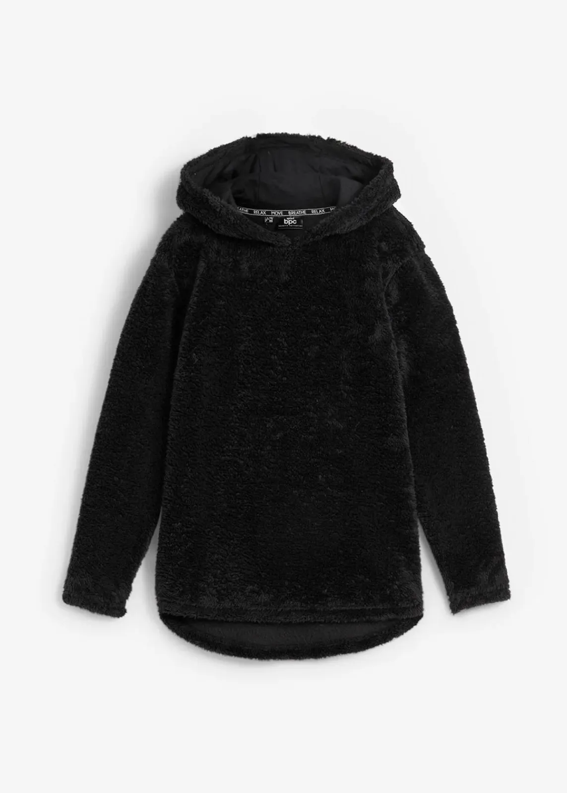 bonprix Homewear|Sportwäsche^Weit geschnittener Loungewear Kuschel-Fleece Longpullover schwarz