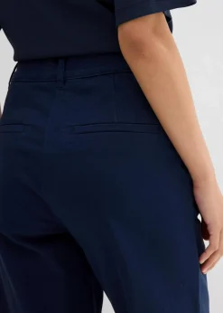 bonprix Bekleidung·Kleider|Zweiteiler & Sets^Weite 7/8 Hose aus elastischem Bio-Baumwoll-Mix dunkelblau