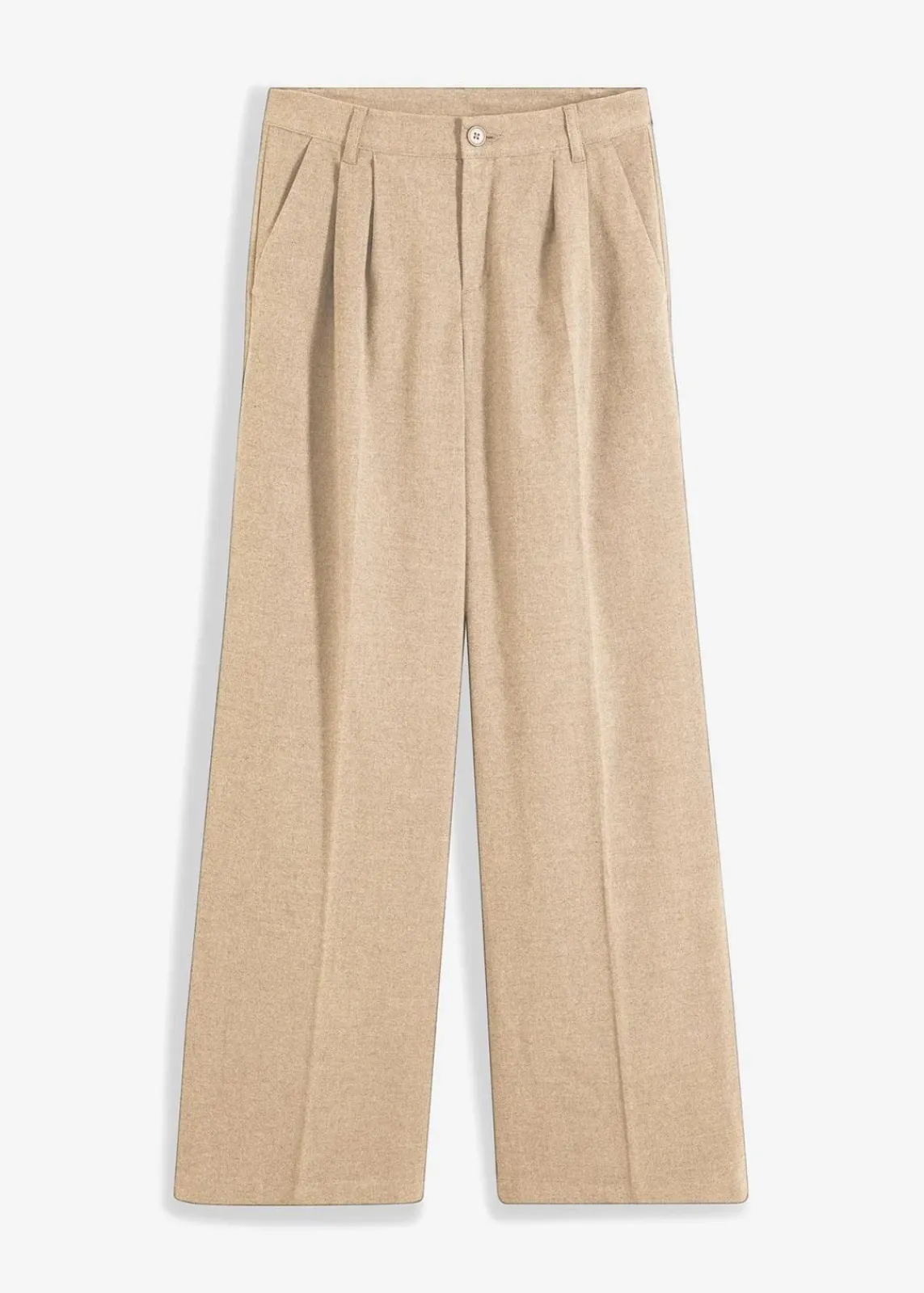 bonprix Hosen|Bekleidung·Kleider^Weite Bundfaltenhose camel meliert