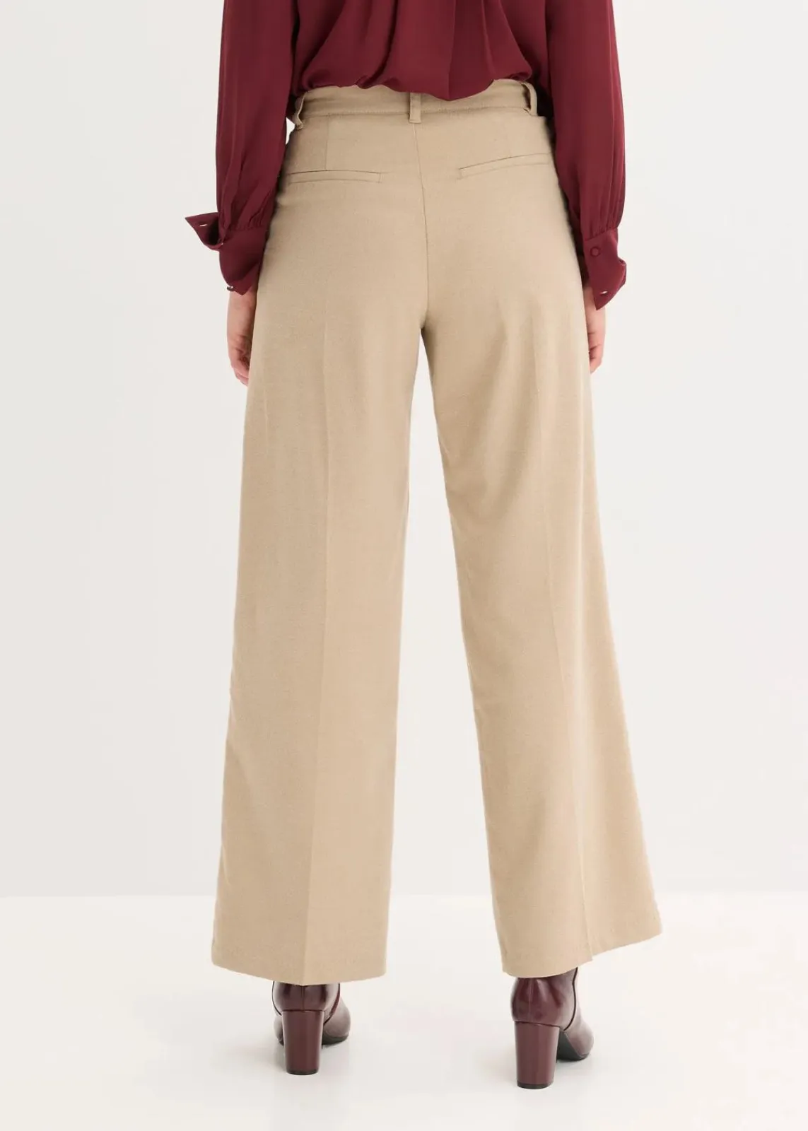 bonprix Hosen|Bekleidung·Kleider^Weite Bundfaltenhose camel meliert
