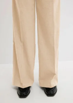 bonprix Hosen|Bekleidung·Kleider^Weite Bundfaltenhose camel meliert