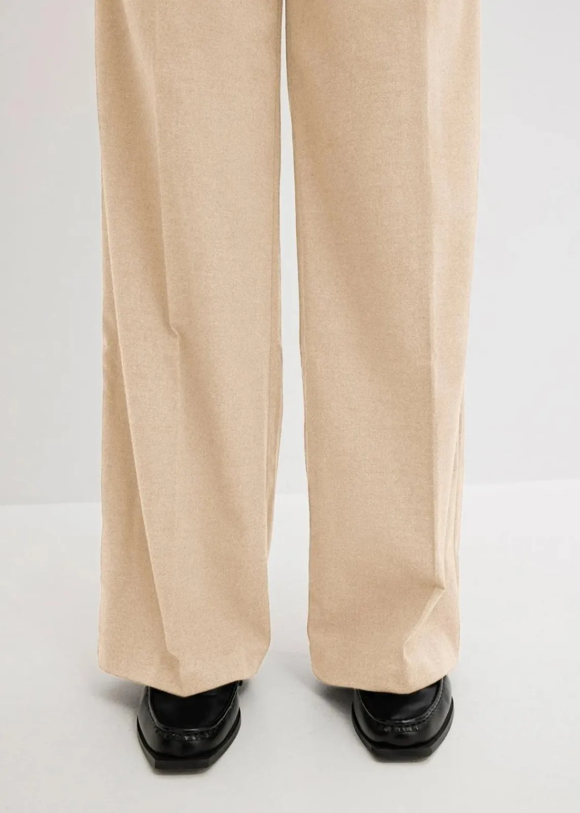 bonprix Hosen|Bekleidung·Kleider^Weite Bundfaltenhose camel meliert