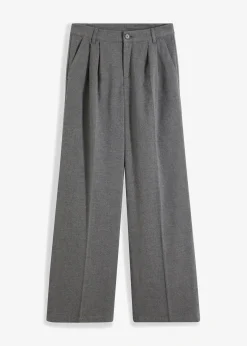 bonprix Bekleidung·Kleider|Hosen^Weite Bundfaltenhose grau meliert