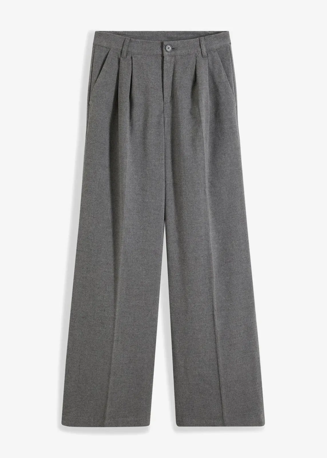 bonprix Bekleidung·Kleider|Hosen^Weite Bundfaltenhose grau meliert