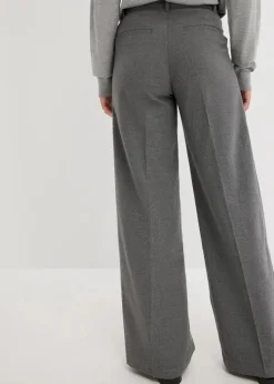 bonprix Bekleidung·Kleider|Hosen^Weite Bundfaltenhose grau meliert