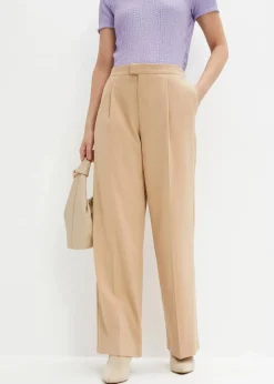 bonprix Nachhaltigere Materialien|Hosen^Weite Bundfaltenhose latte macchiato