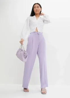bonprix Nachhaltigere Materialien|Hosen^Weite Bundfaltenhose hellviolett