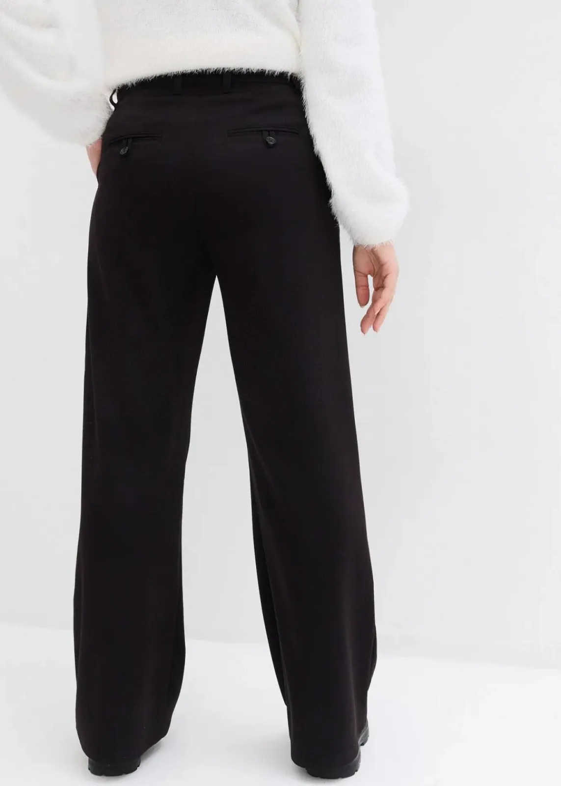 bonprix Bekleidung·Kleider^Weite Bundfaltenhose aus Viskosemix schwarz