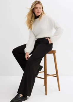 bonprix Bekleidung·Kleider^Weite Bundfaltenhose aus Viskosemix schwarz