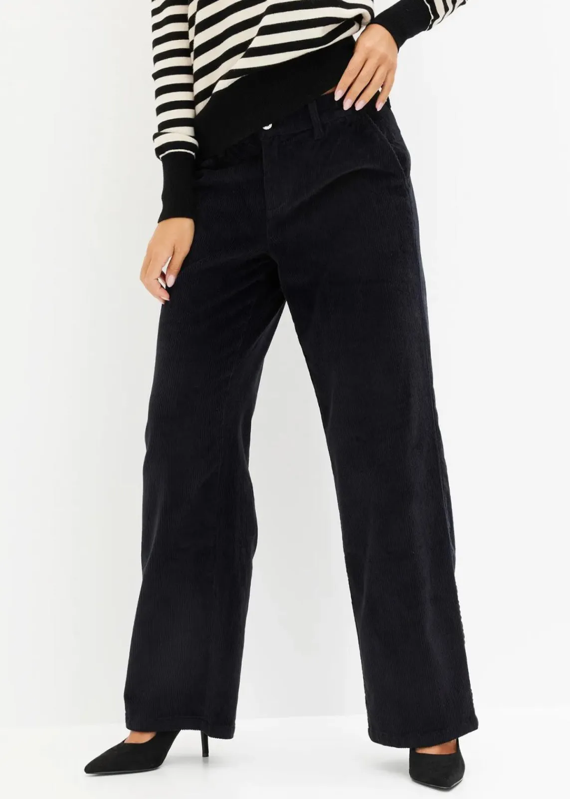 bonprix Hosen|Bekleidung·Kleider^Weite Cordhose schwarz