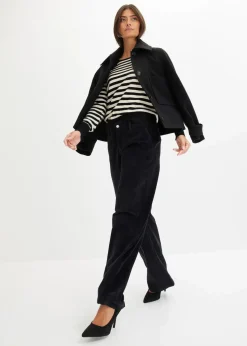 bonprix Hosen|Bekleidung·Kleider^Weite Cordhose schwarz