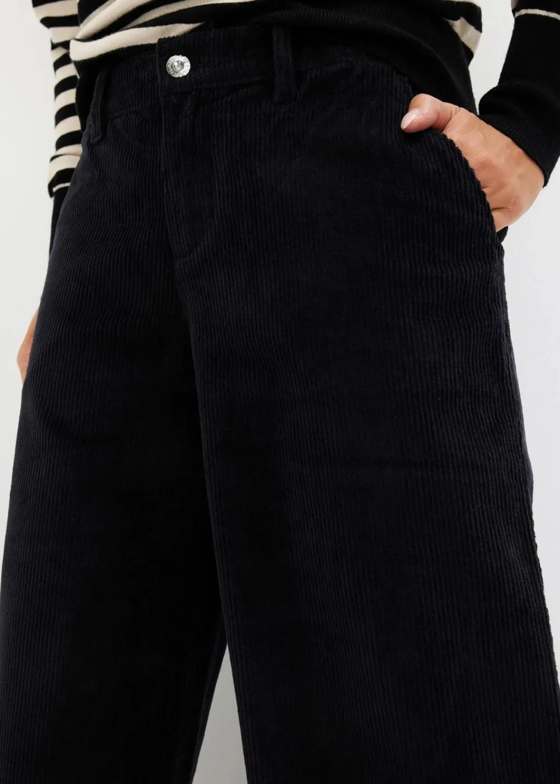 bonprix Hosen|Bekleidung·Kleider^Weite Cordhose schwarz