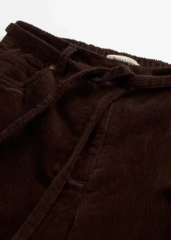 bonprix Bekleidung·Kleider|Hosen^Weite Cordhose mit Bindegürtel dunkelbraun