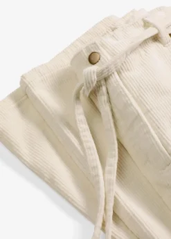 bonprix Hosen|Bekleidung·Kleider^Weite Cordhose mit Bindegürtel perlweiß
