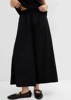 bonprix Hosen|Zweiteiler & Sets^Weite Culotte aus reiner Baumwolle schwarz