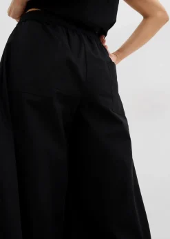 bonprix Hosen|Zweiteiler & Sets^Weite Culotte aus reiner Baumwolle schwarz