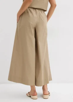 bonprix Bekleidung·Kleider|Zweiteiler & Sets^Weite Culotte aus reiner Baumwolle new khaki