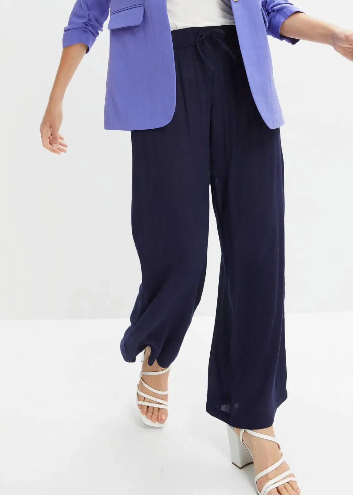 bonprix Bekleidung·Kleider|Hosen^Weite Hose dunkelblau