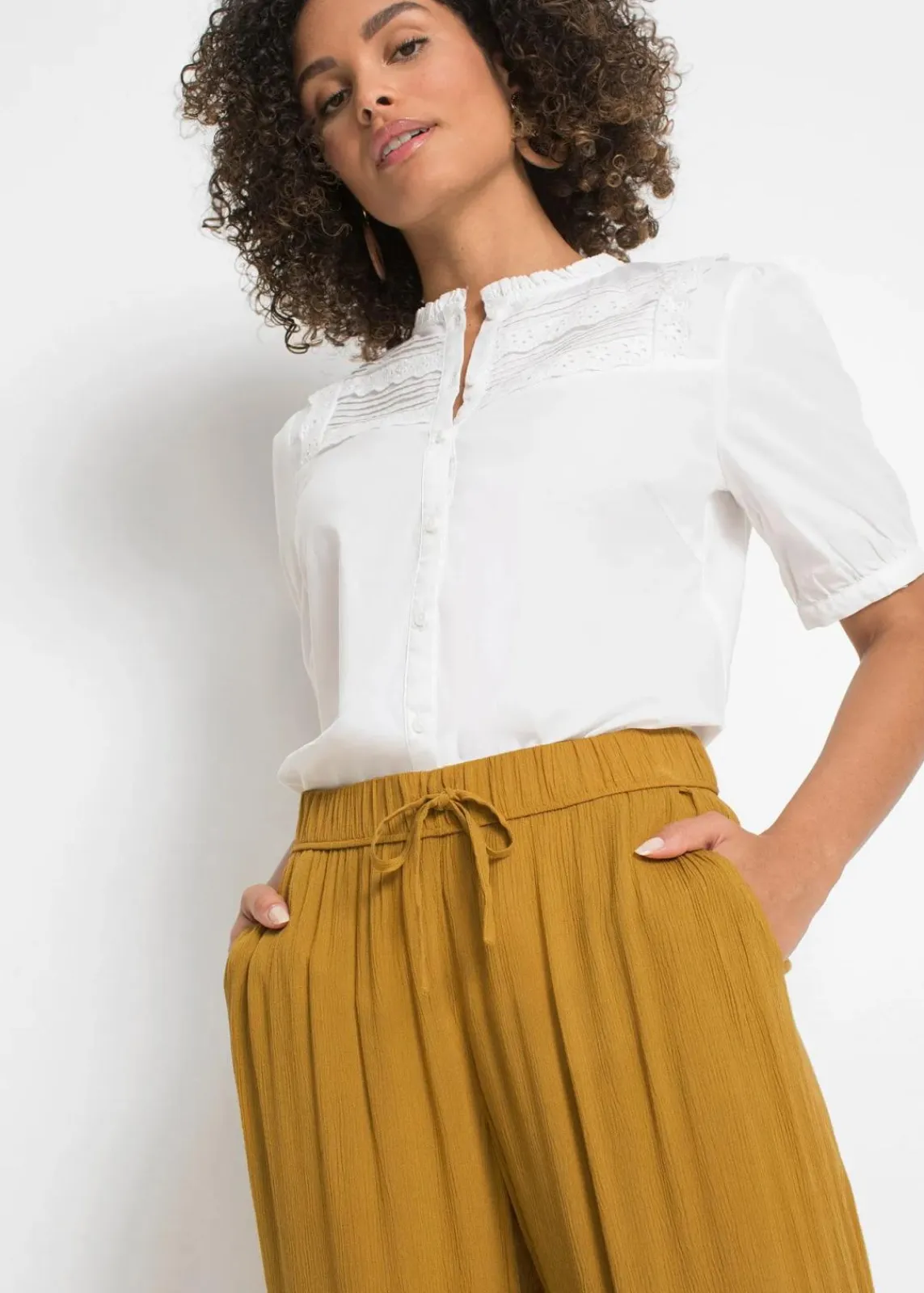 bonprix Hosen|Bekleidung·Kleider^Weite Hose dunkelgelb