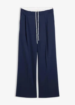 bonprix Hosen|Bekleidung·Kleider^Weite Hose aus Viskose-Mix dunkelblau