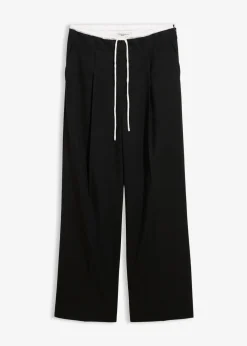 bonprix Hosen|Bekleidung·Kleider^Weite Hose aus Viskose-Mix schwarz