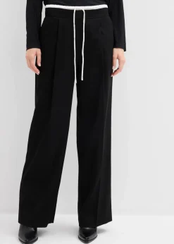 bonprix Hosen|Bekleidung·Kleider^Weite Hose aus Viskose-Mix schwarz