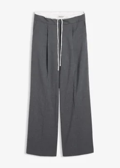 bonprix Bekleidung·Kleider|Hosen^Weite Hose aus Viskose-Mix anthrazit meliert