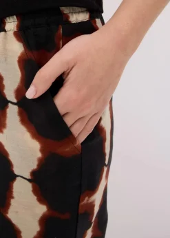 bonprix Bekleidung·Kleider|Zweiteiler & Sets^weite Hose mit Batik-Print schwarz/beige bedruckt
