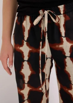 bonprix Bekleidung·Kleider|Zweiteiler & Sets^weite Hose mit Batik-Print schwarz/beige bedruckt