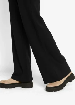 bonprix Bekleidung·Kleider|Hosen^Weite Hose mit Gummibund aus Viskosemix schwarz neu