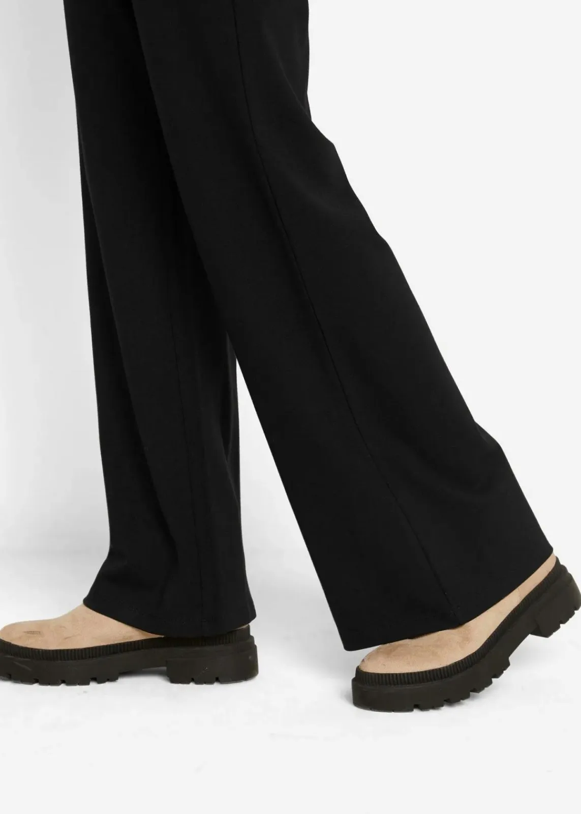 bonprix Bekleidung·Kleider|Hosen^Weite Hose mit Gummibund aus Viskosemix schwarz neu