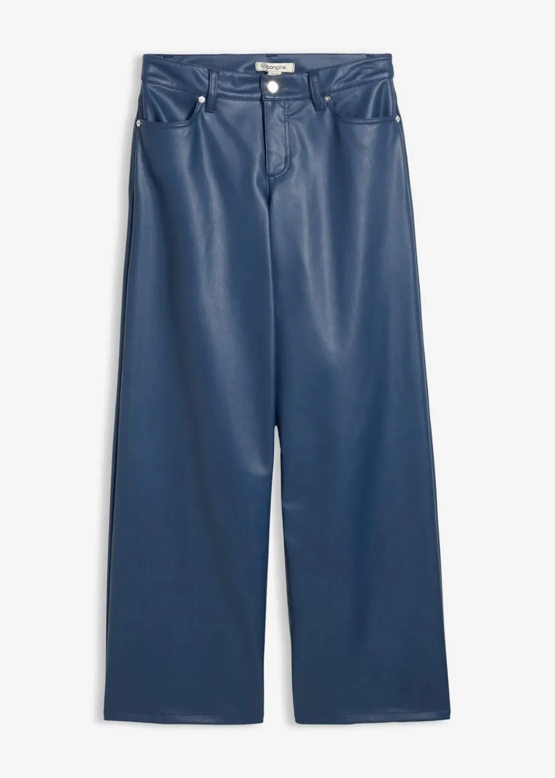 bonprix Nachhaltigere Materialien|Hosen^Weite Lederimitat-Hose tiefblau