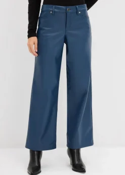 bonprix Nachhaltigere Materialien|Hosen^Weite Lederimitat-Hose tiefblau