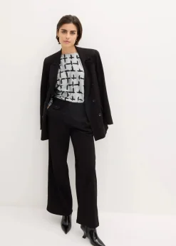 bonprix Bekleidung·Kleider|Hosen^Weite Marlenehose schwarz