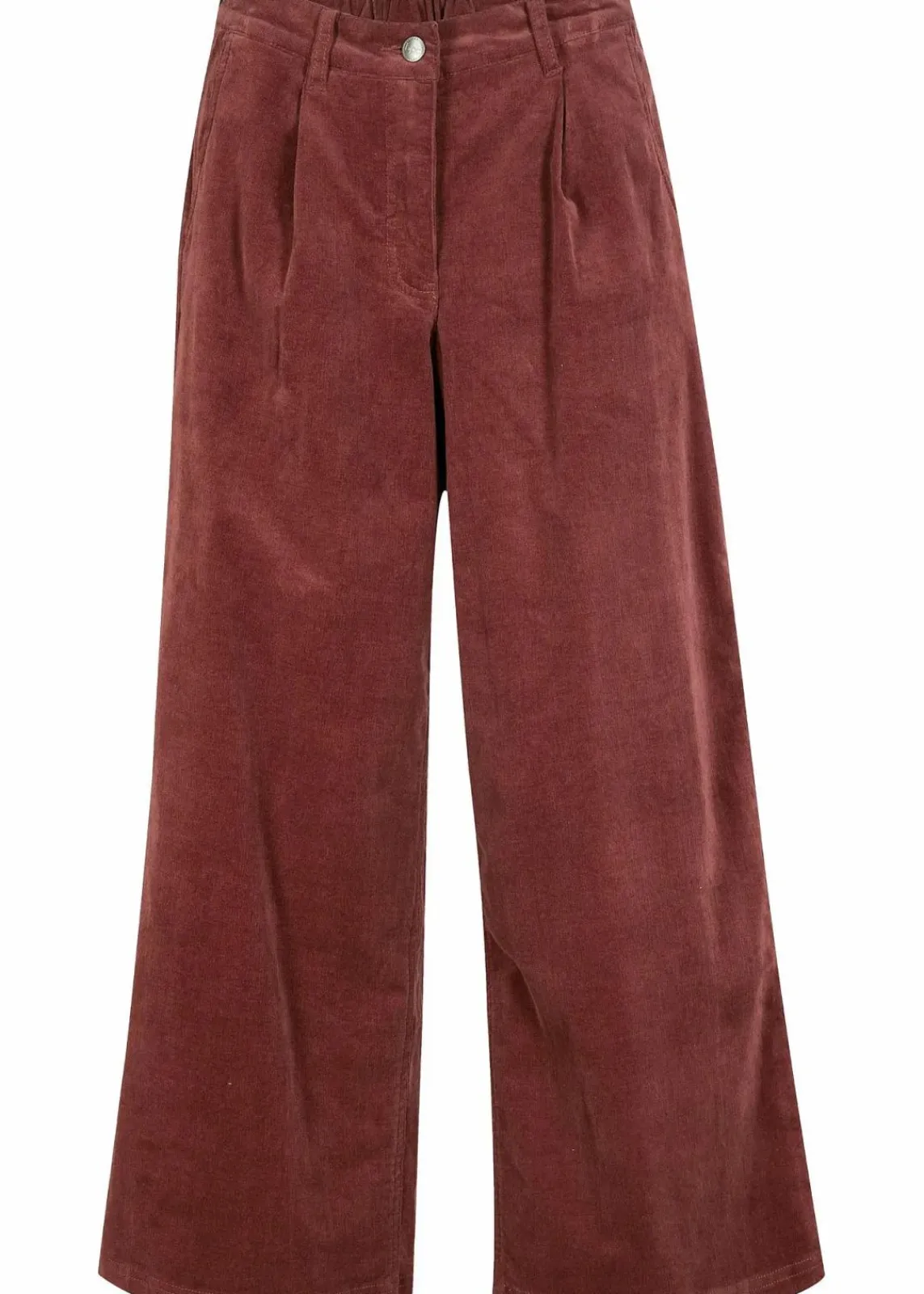 bonprix Hosen|Bekleidung·Kleider^Weite Stretchcord-Culotte mit High-Waist-Bequembund, 7/8-Länge kaffeebraun