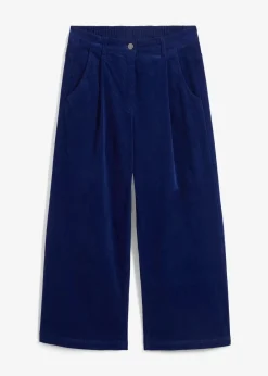 bonprix Hosen|Bekleidung·Kleider^Weite Stretchcord-Culotte mit High-Waist-Bequembund, 7/8-Länge mitternachtsblau