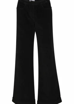 bonprix Hosen|Bekleidung·Kleider^Weite Stretch-Cordhose, High-Waist schwarz