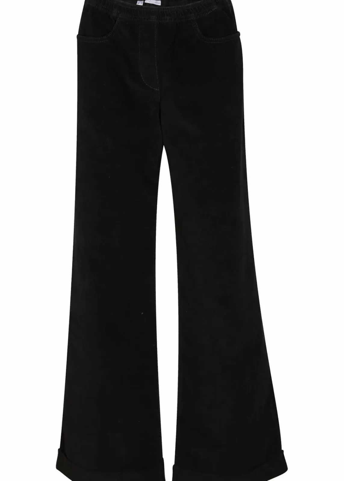 bonprix Hosen|Bekleidung·Kleider^Weite Stretch-Cordhose, High-Waist schwarz