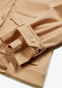 bonprix Bekleidung·Hosen|Jacken & Mäntel^Weite Twill-Jacke mit aufgesetzten Taschen latte macchiato