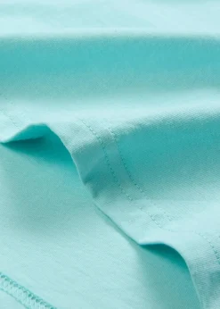 bonprix Shirts & Tops|Basics^Weites Long-Shirt mit V-Ausschnitt, Kurzarm (5er Pack) kristallrosa + pastellmint + mattaqua + rauchflieder + weiß