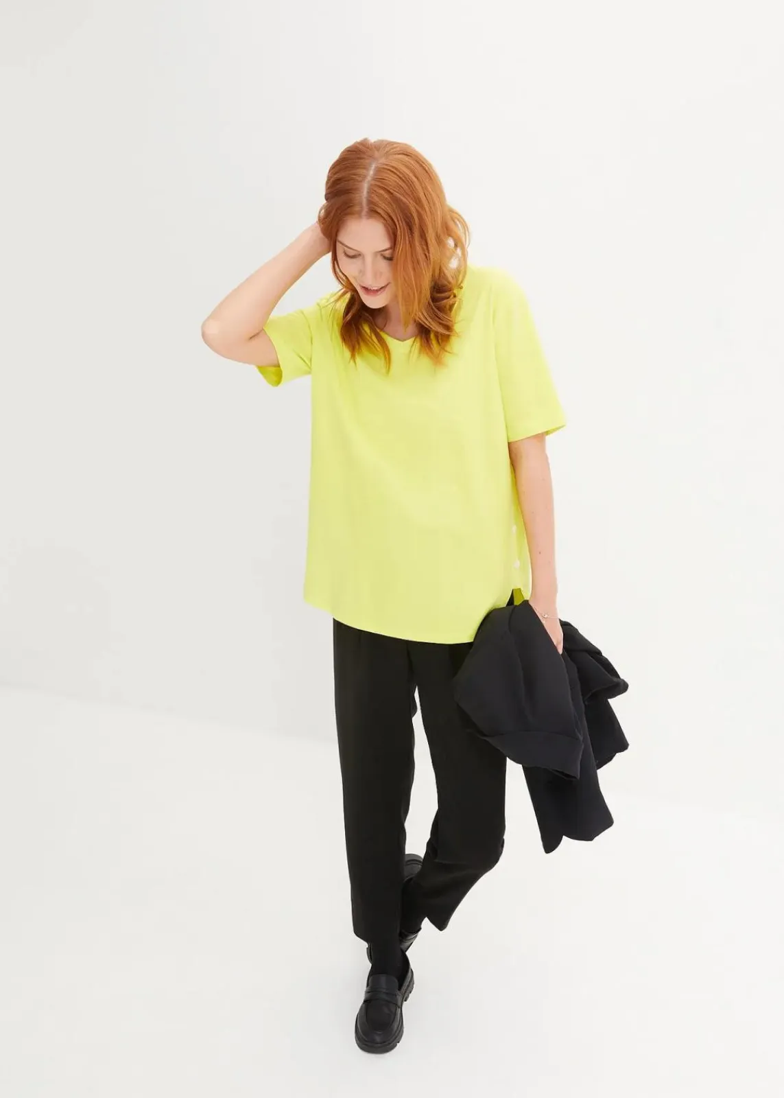 bonprix Shirts & Tops^Weites T-Shirt aus Bio-Baumwolle limettengrün