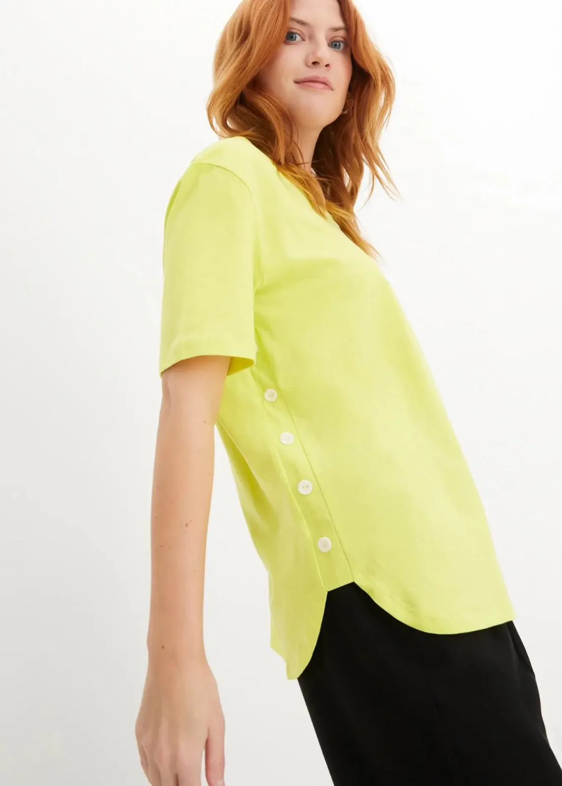 bonprix Shirts & Tops^Weites T-Shirt aus Bio-Baumwolle limettengrün