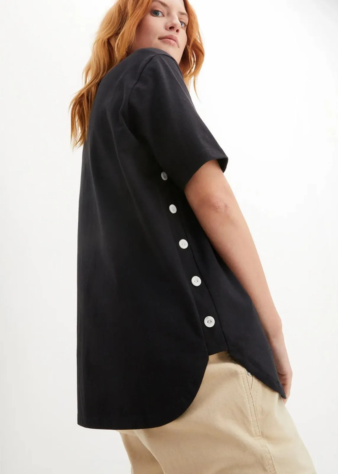 bonprix Shirts & Tops^Weites T-Shirt aus Bio-Baumwolle schwarz