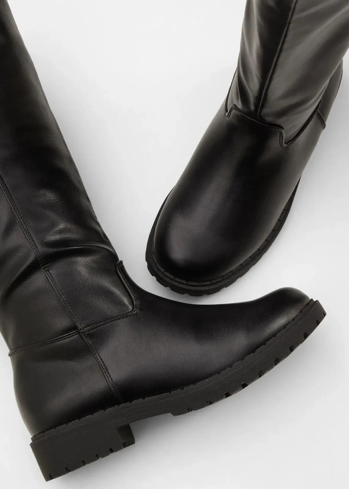 bonprix Gefütterte Winterschuhe|Stiefel^Weitschaftstiefel schwarz