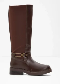 bonprix Stiefel|Schuhe & Accessoires In Spezialgrößen·Elastischer Schaft^Weitschaftstiefel dunkelbraun