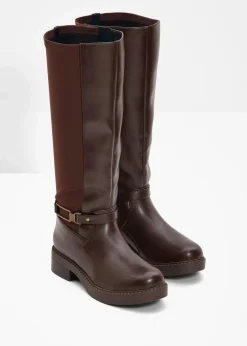 bonprix Stiefel|Schuhe & Accessoires In Spezialgrößen·Elastischer Schaft^Weitschaftstiefel dunkelbraun