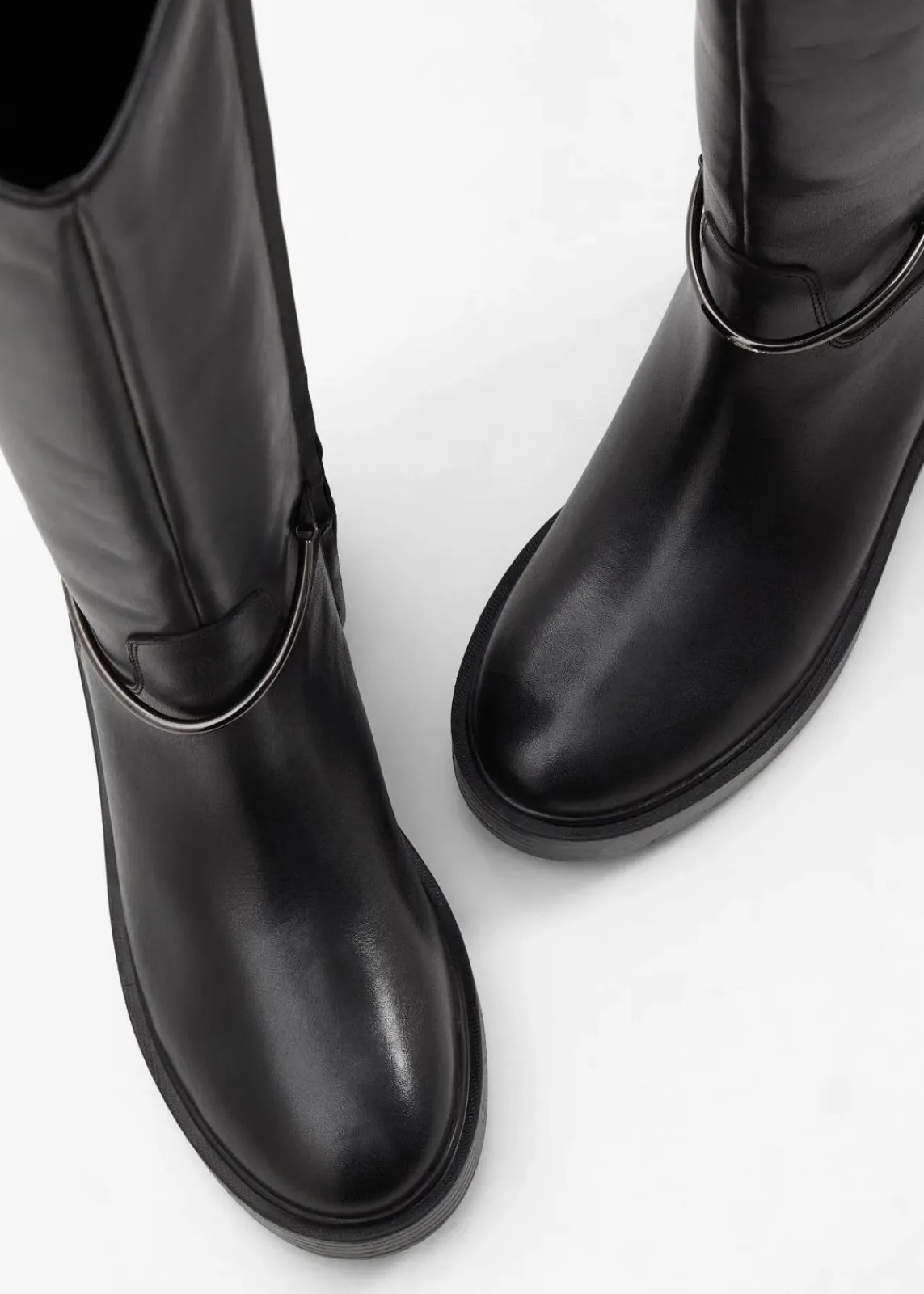 bonprix Stiefel|Premium^Weitschaftstiefel aus Leder schwarz