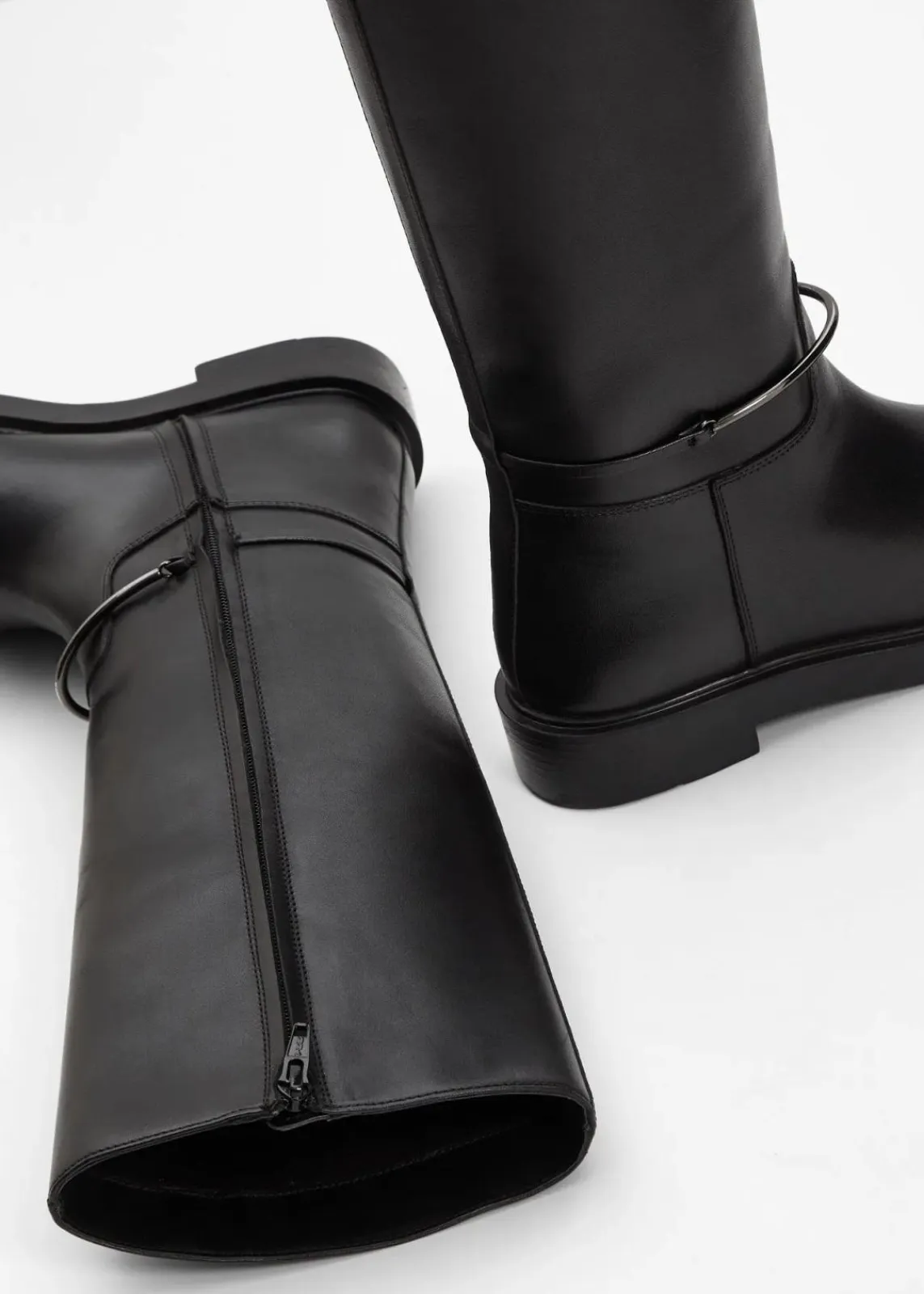 bonprix Stiefel|Premium^Weitschaftstiefel aus Leder schwarz