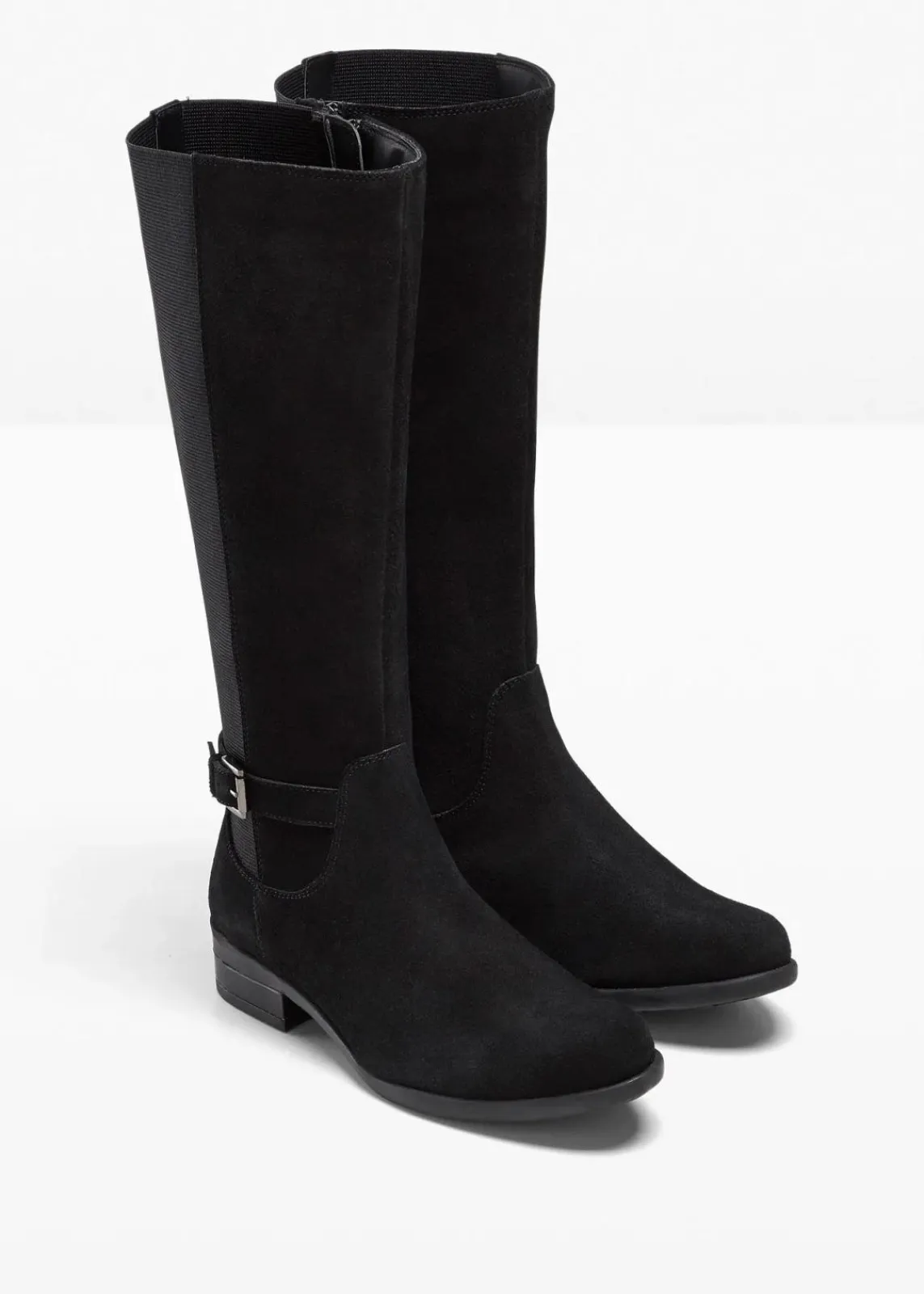 bonprix Stiefel|Schuhe & Accessoires In Spezialgrößen·Elastischer Schaft^Weitschaftstiefel aus Leder schwarz